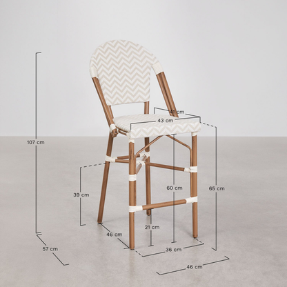 Brielle Bistro Stackable High Stool with Backrest