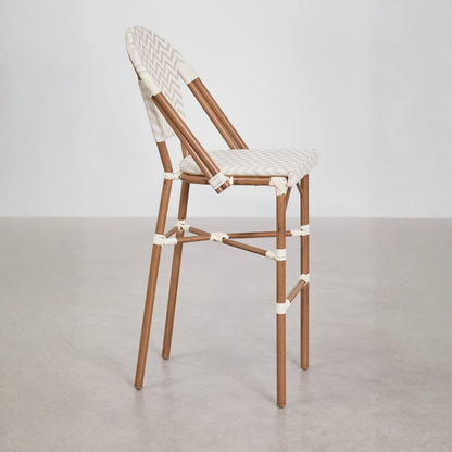 Brielle Bistro Stackable High Stool with Backrest