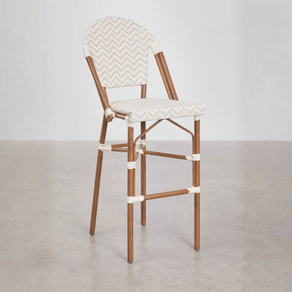 Brielle Bistro Stackable High Stool with Backrest