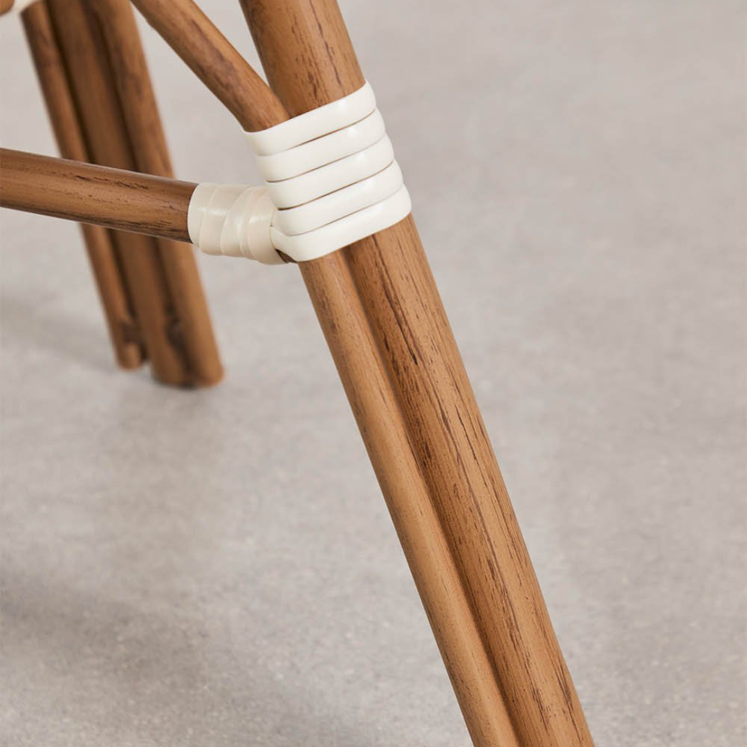 Brielle Bistro Low Stool 45 cm - Aluminum & Rattan