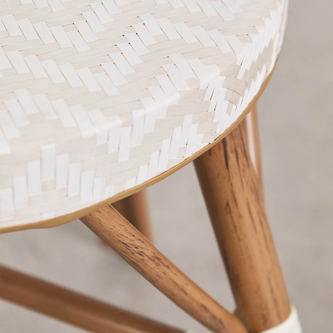 Brielle Bistro Low Stool 45 cm - Aluminum & Rattan