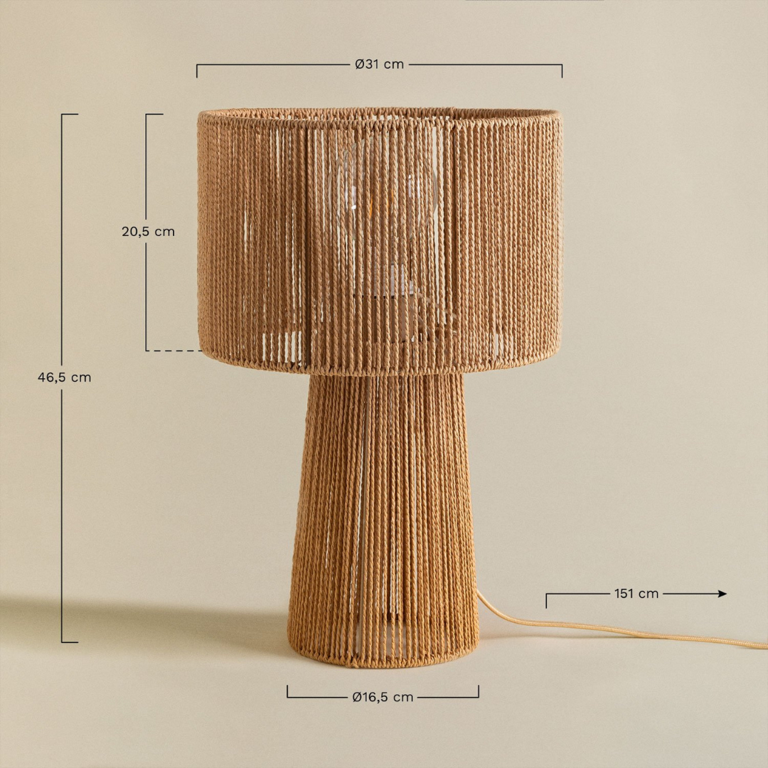 Carisa Braided Paper Table Lamp - E27 Socket