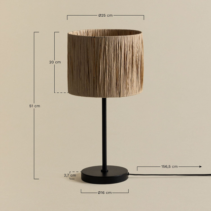 Cassandra Iron & Paper Table Lamp - E27 Socket