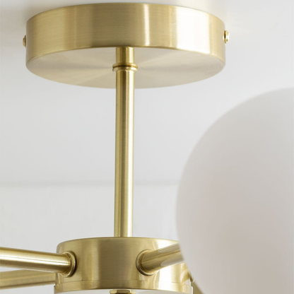 Castefi Iron Ceiling Lamp with 5 Glass Balls – Gold Finish