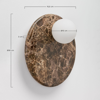 Conrad 30 cm Marble Wall Sconce with Crystal Ball