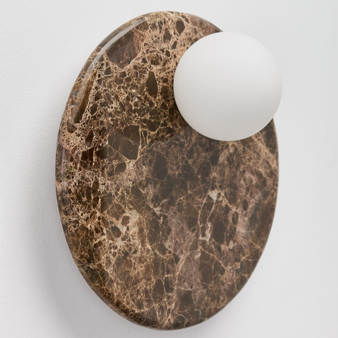Conrad 30 cm Marble Wall Sconce with Crystal Ball