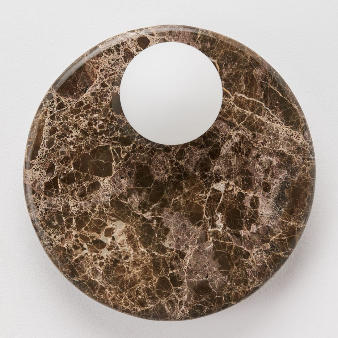 Conrad 30 cm Marble Wall Sconce with Crystal Ball