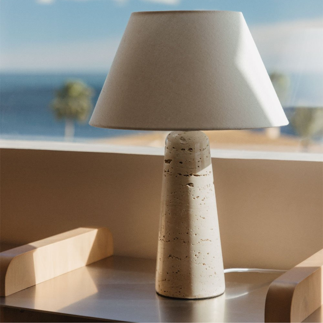 Davise Travertine Table Lamp Base - E27 Socket