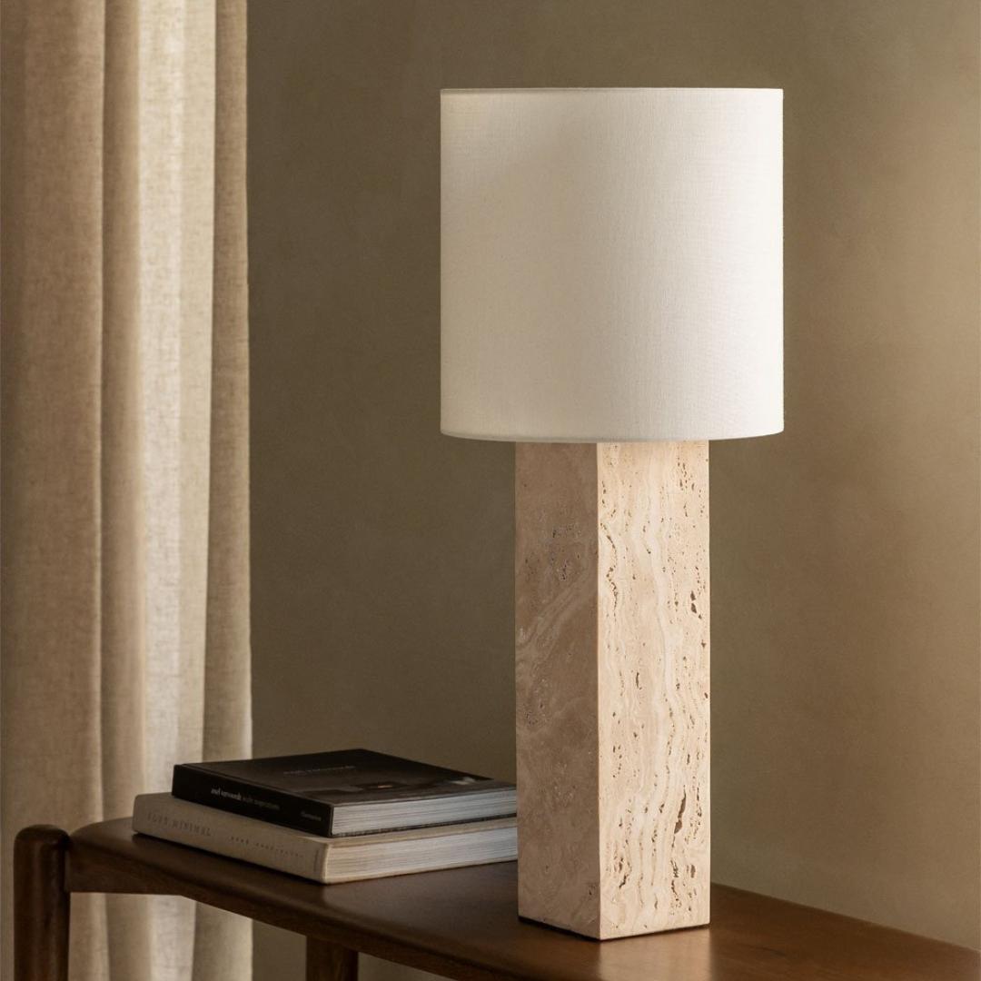 Davise Travertine Table Lamp Base - E27 Socket