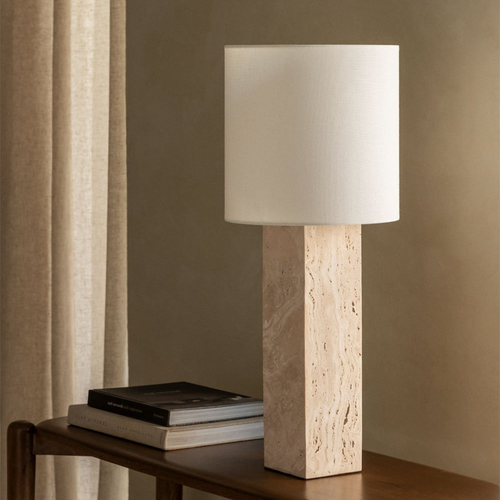 Davise Travertine Table Lamp Base - E27 Socket