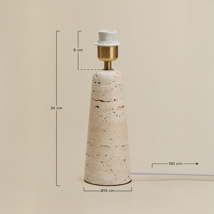 Davise Travertine Table Lamp Base - E27 Socket