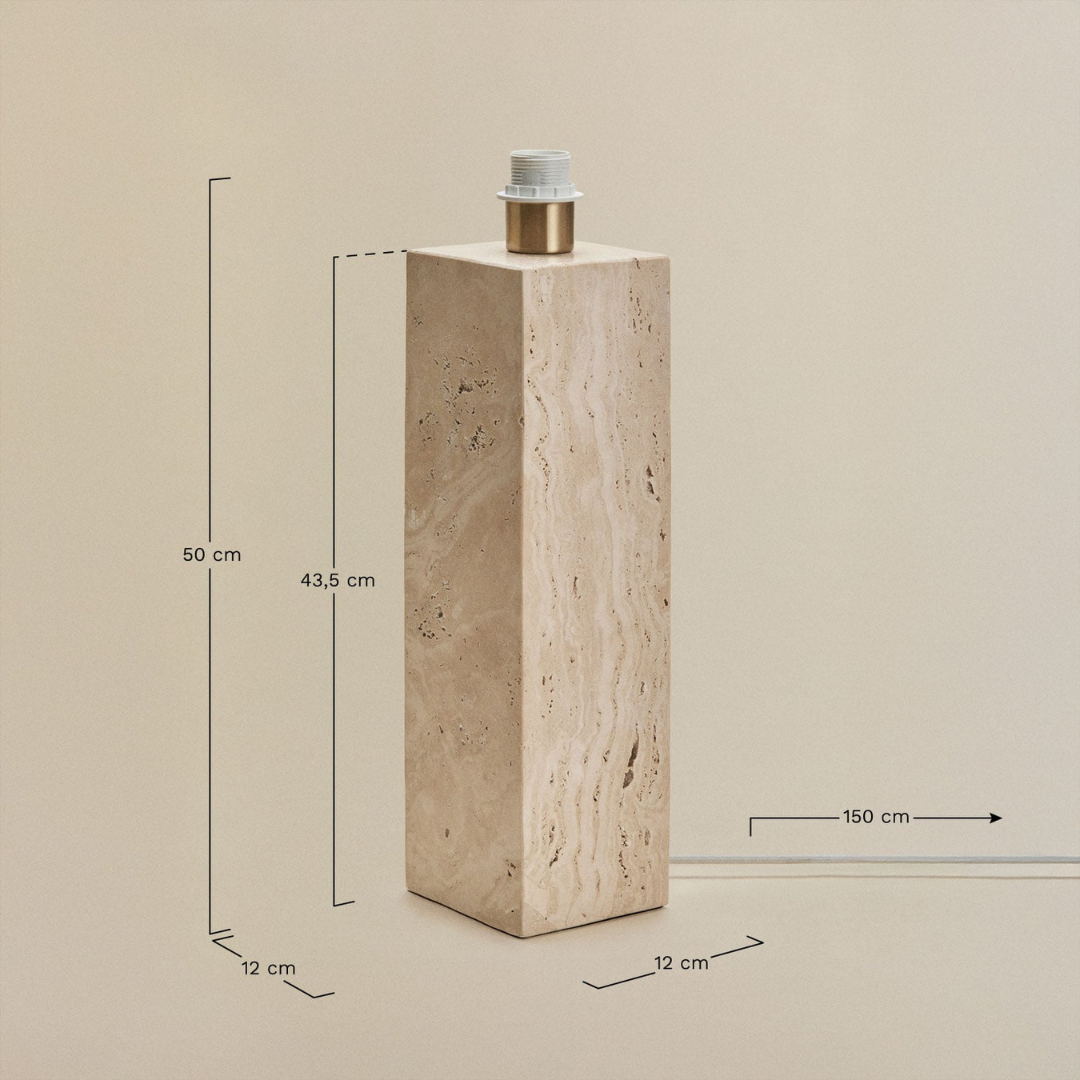 Davise Travertine Table Lamp Base - E27 Socket
