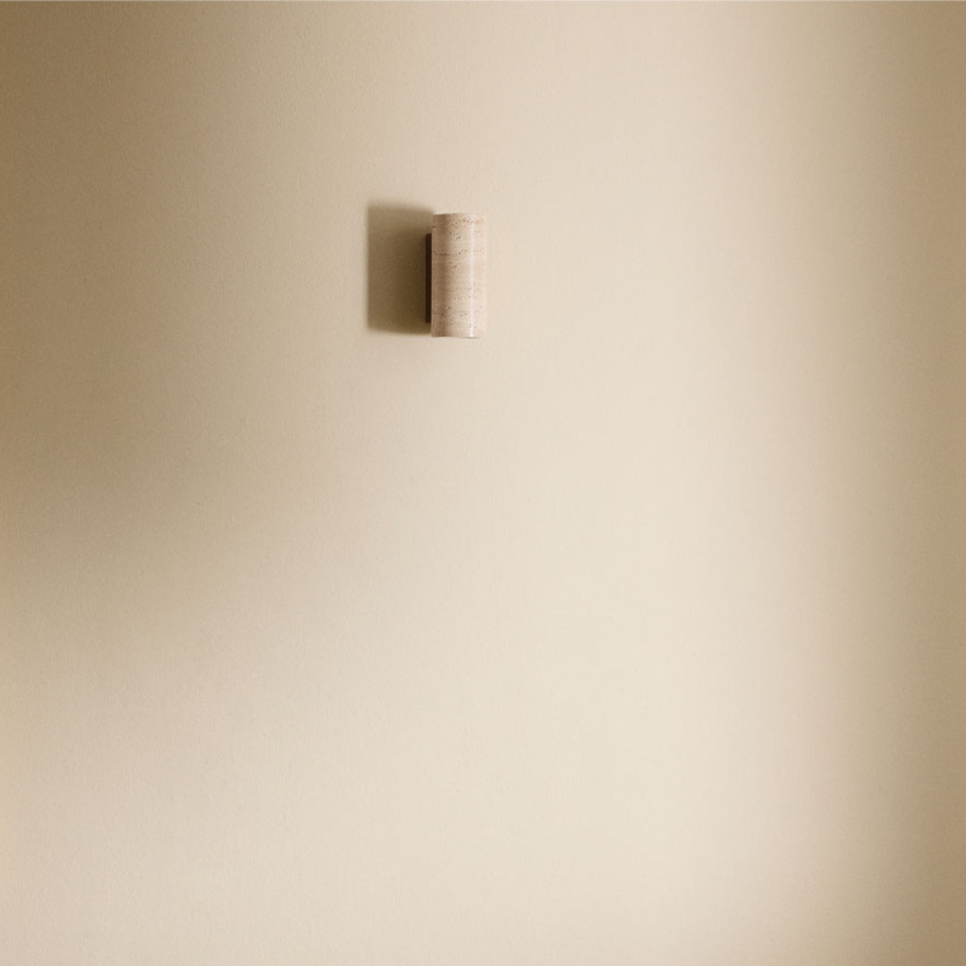 Davise Travertine and Wood Wall Sconce