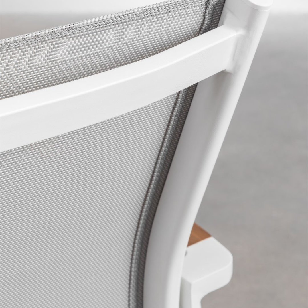 Elvira Stackable Garden Chair with Armrests in Aluminum