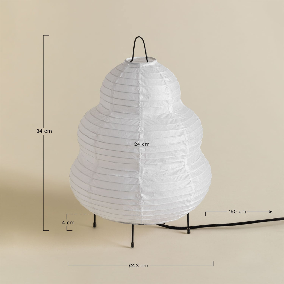 Gogian Rice Paper & Iron Table Lamp - E14 Socket