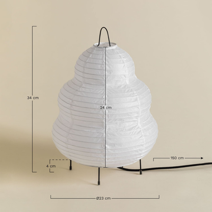 Gogian Rice Paper & Iron Table Lamp - E14 Socket
