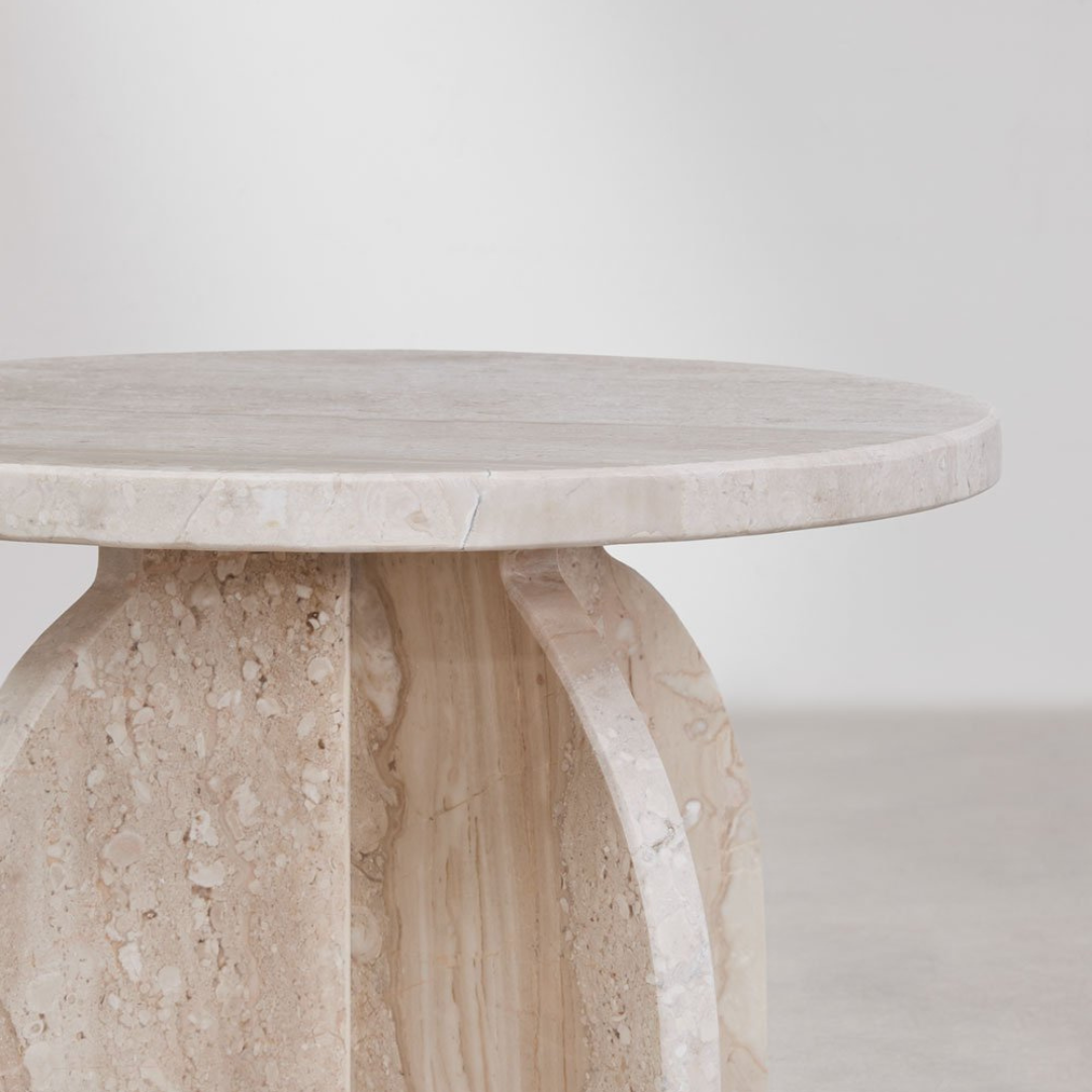 Graham Round Side Table Ø30 cm in Cherry Gold Red Marble