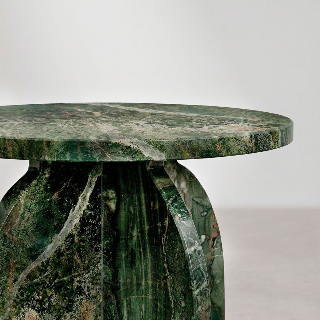 Graham Round Side Table Ø30 cm in Cherry Gold Red Marble