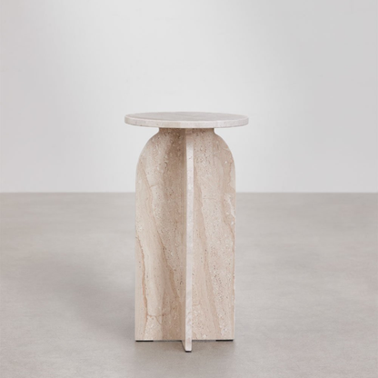 Graham Round Side Table Ø30 cm in Cherry Gold Red Marble