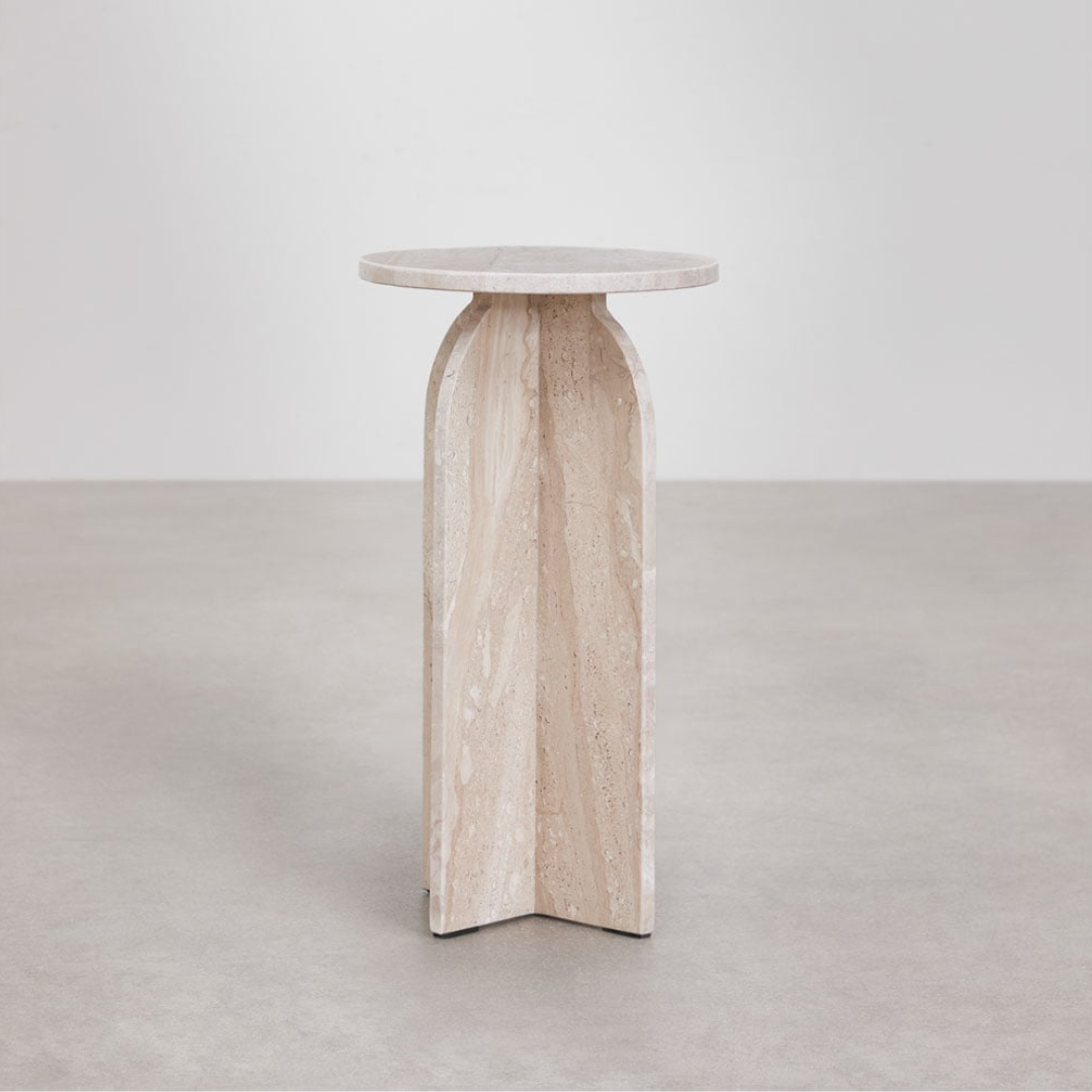 Graham Round Side Table Ø30 cm in Cherry Gold Red Marble