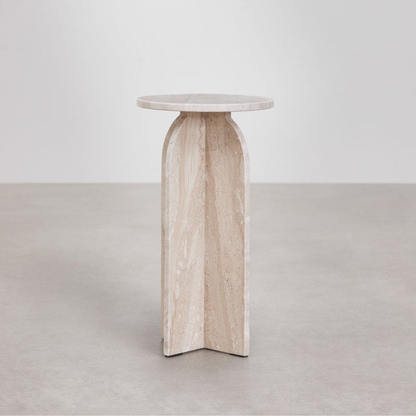 Graham Round Side Table Ø30 cm in Cherry Gold Red Marble