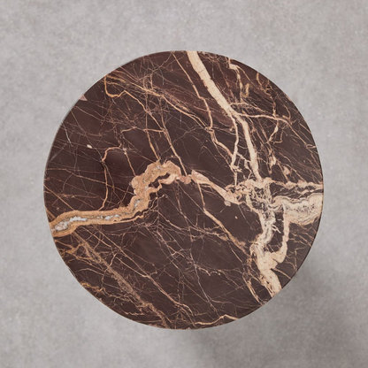 Graham Round Side Table Ø30 cm in Cherry Gold Red Marble