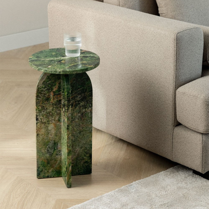 Graham Round Side Table Ø30 cm in Cherry Gold Red Marble