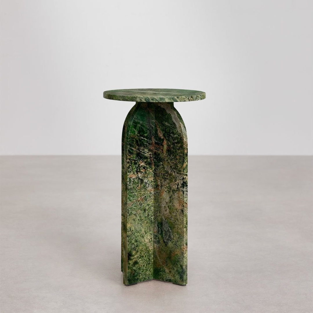 Graham Round Side Table Ø30 cm in Cherry Gold Red Marble