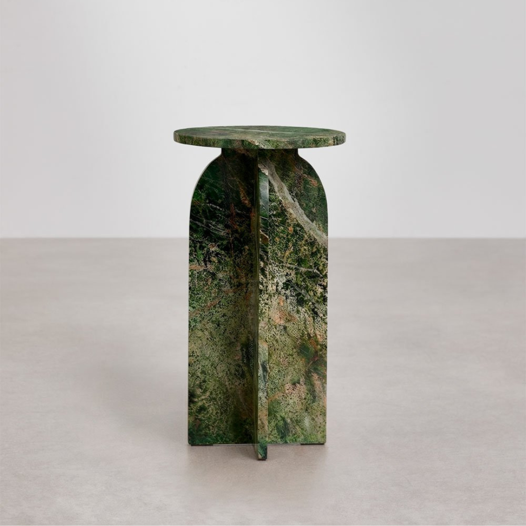Graham Round Side Table Ø30 cm in Cherry Gold Red Marble