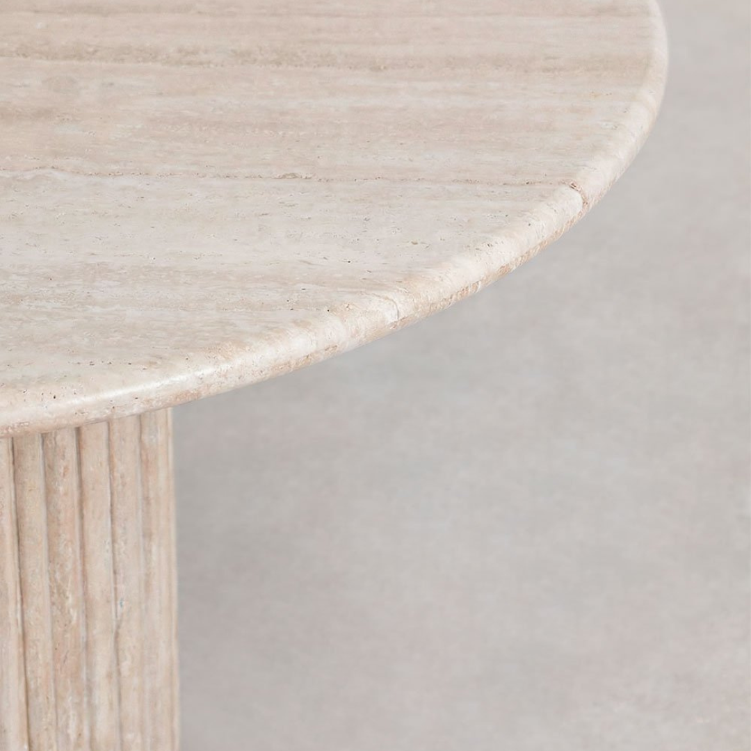 Grosseto Round Dining Table Ø120 cm in Natural Travertine Stone