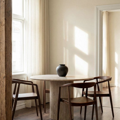 Grosseto Round Dining Table Ø120 cm in Natural Travertine Stone