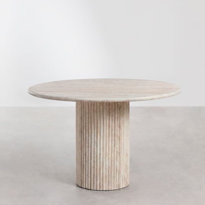 Grosseto Round Dining Table Ø120 cm in Natural Travertine Stone