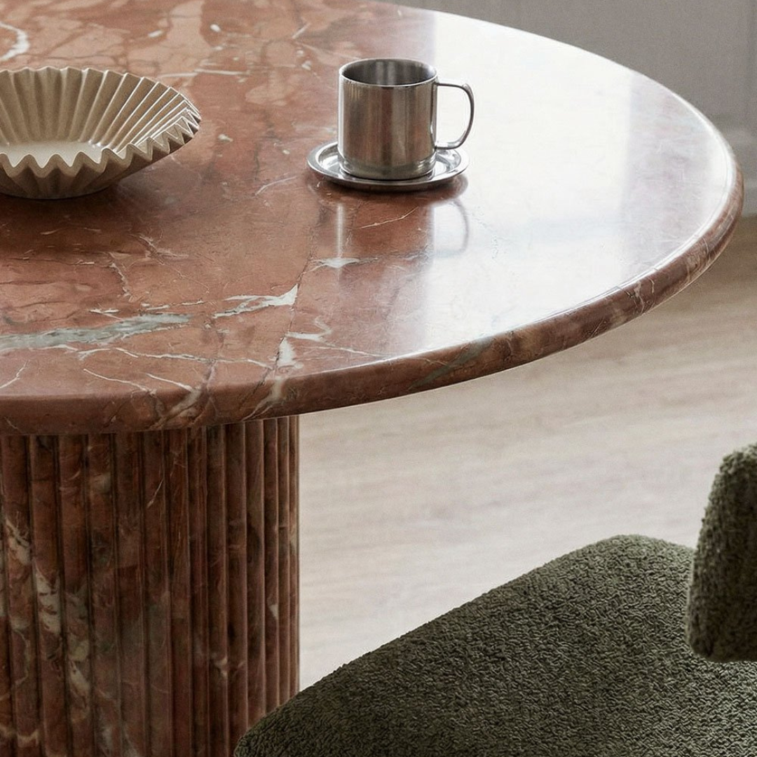Grosseto Round Dining Table Ø120 cm in Natural Travertine Stone