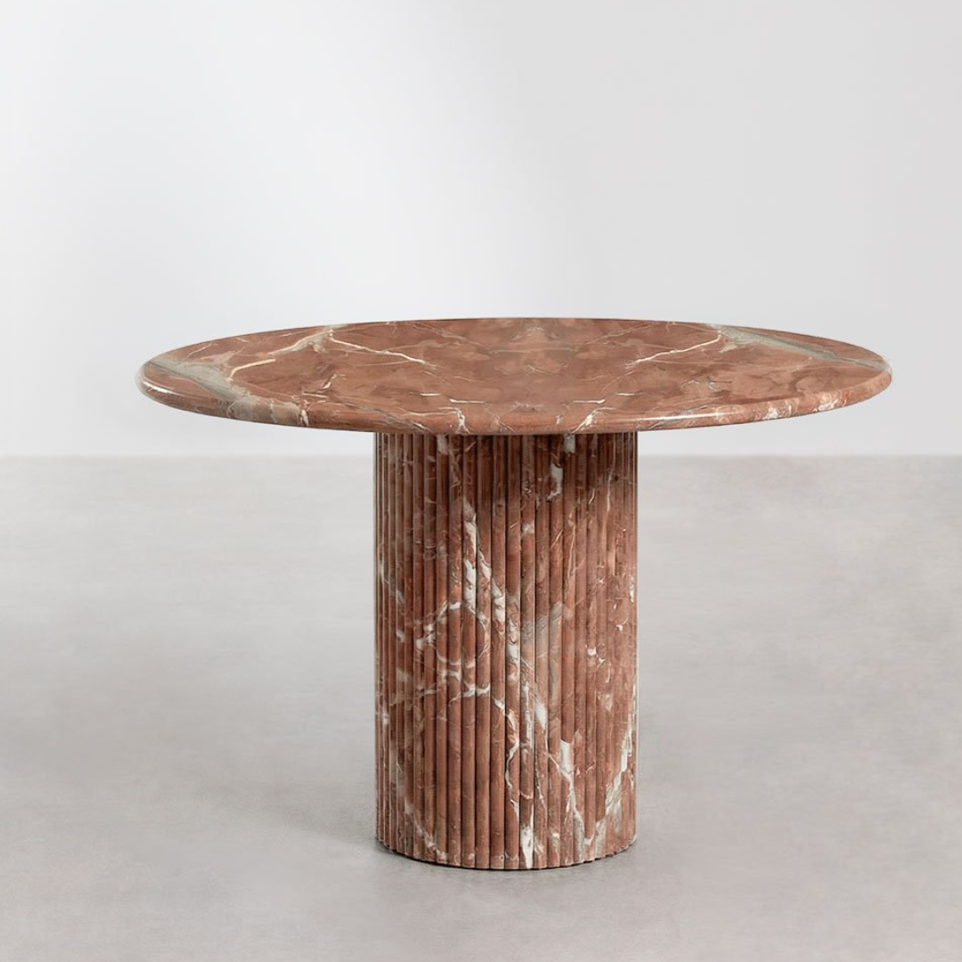 Grosseto Round Dining Table Ø120 cm in Natural Travertine Stone