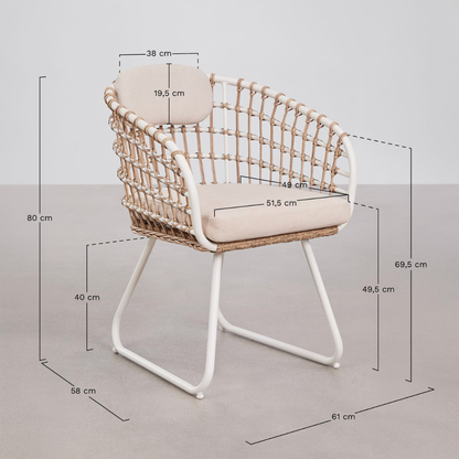 Isaran Garden Chair with Armrests in Aluminum & Synthetic Wicker