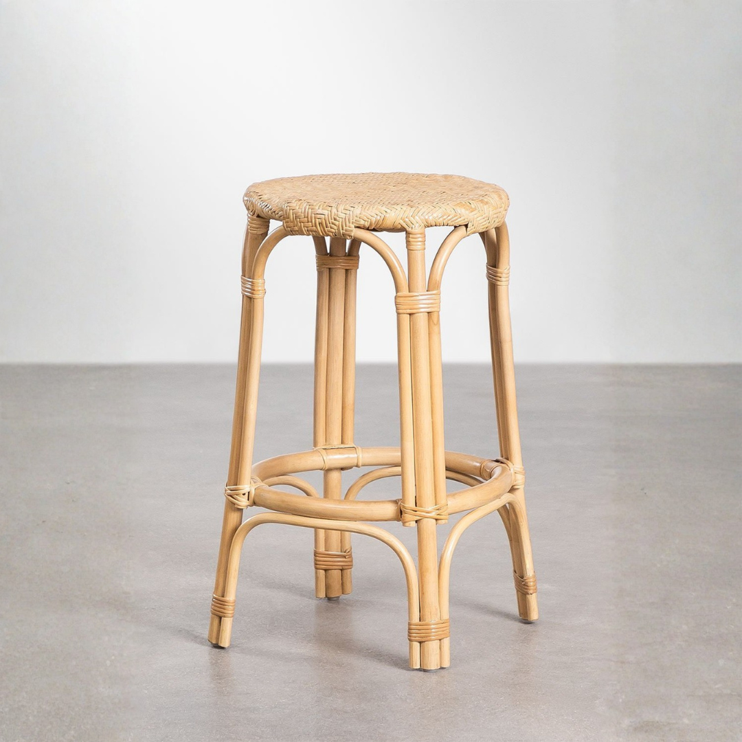 Jachel Rattan High Stool 65 cm - Natural Boho Style