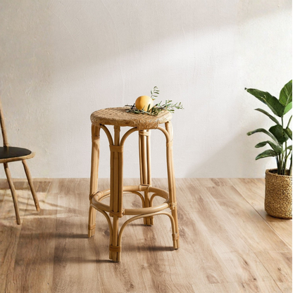 Jachel Rattan High Stool 65 cm - Natural Boho Style
