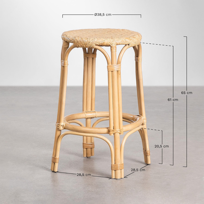 Jachel Rattan High Stool 65 cm - Natural Boho Style