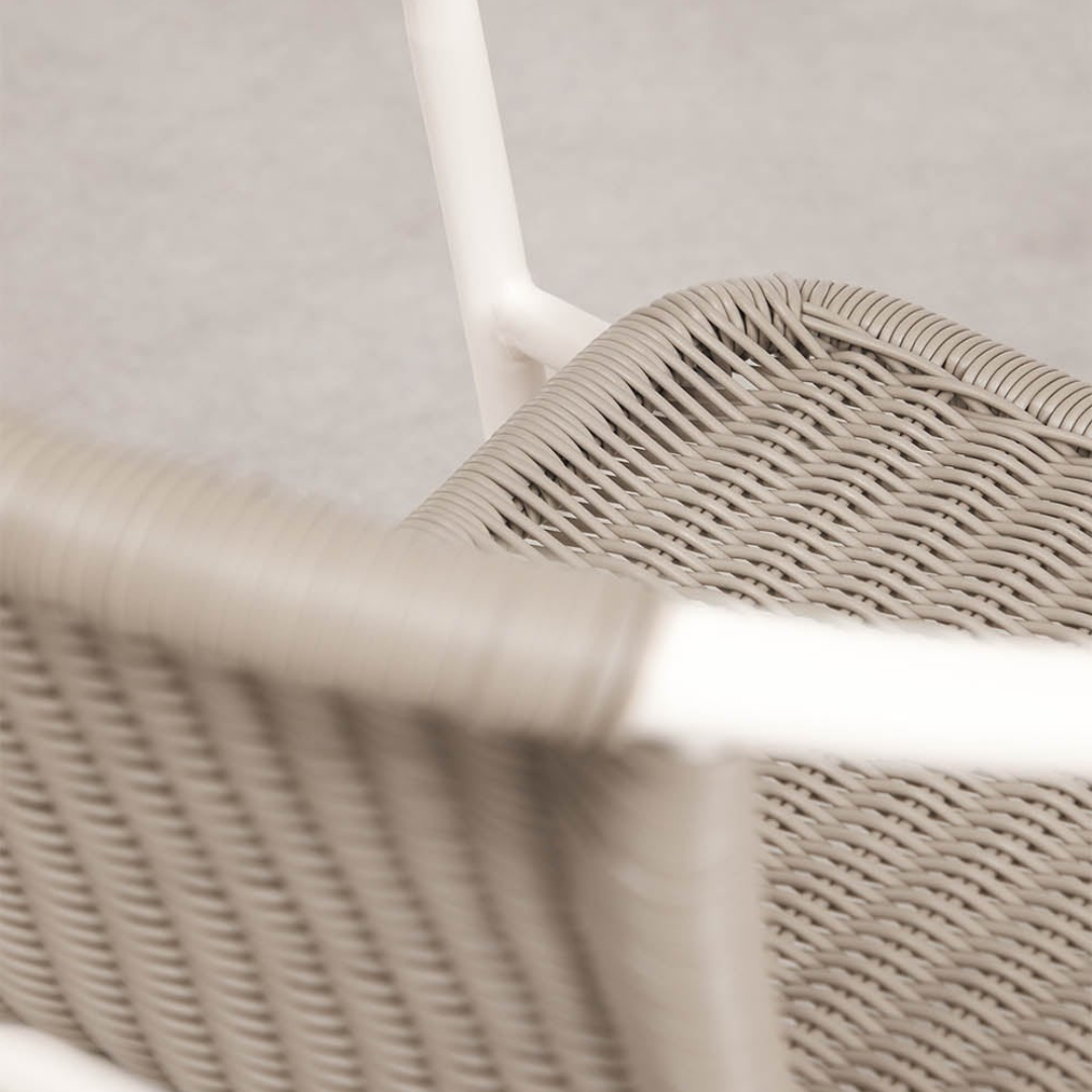 Kalymana Stackable Dining Chair with Armrests - Steel & Synthetic Wicker