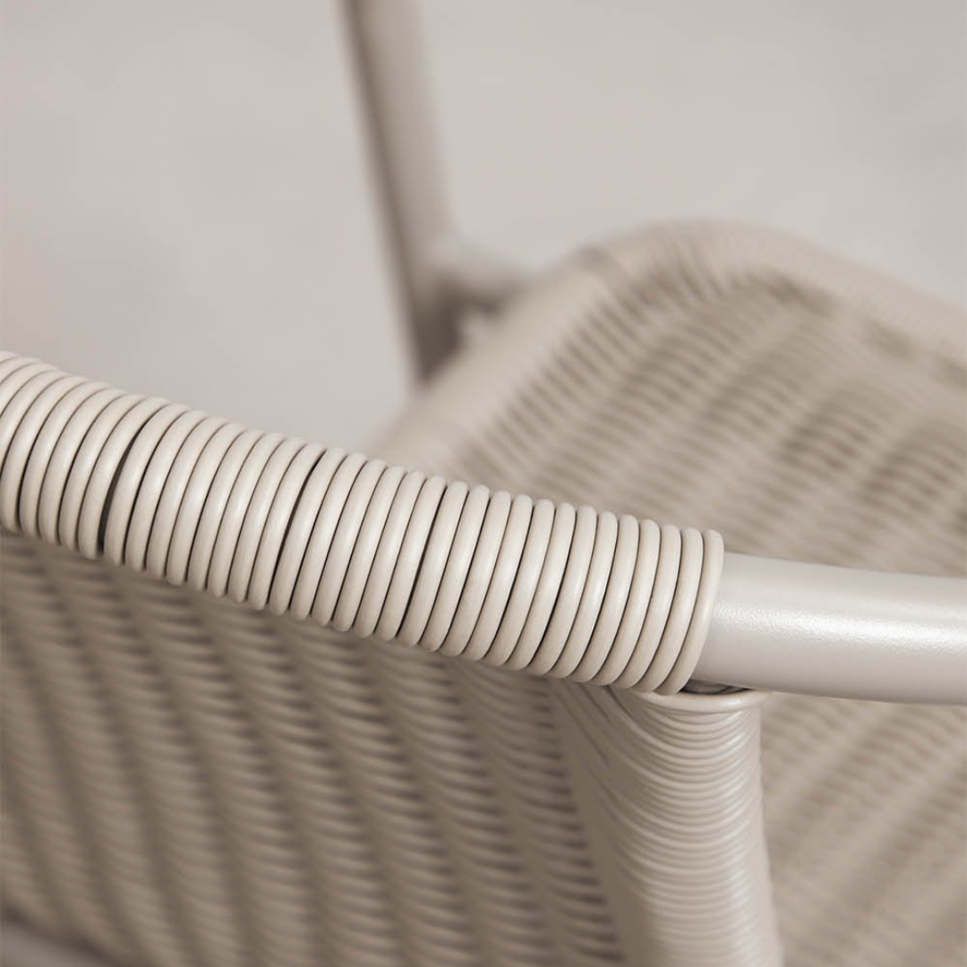 Kalymana Stackable Dining Chair with Armrests - Steel & Synthetic Wicker
