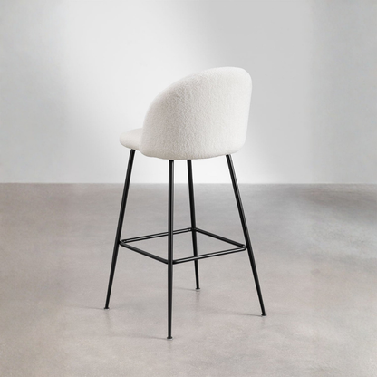 Kana High Stool in Sheepskin with Steel Frame