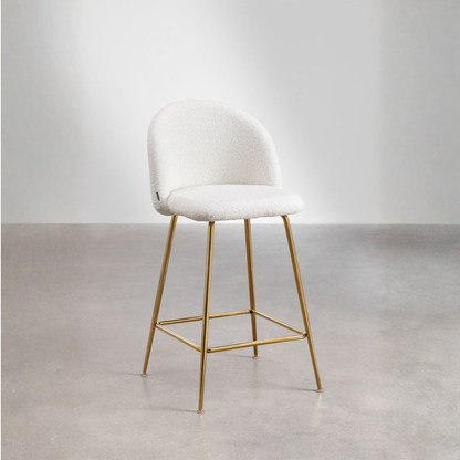 Kana High Stool in Sheepskin with Steel Frame