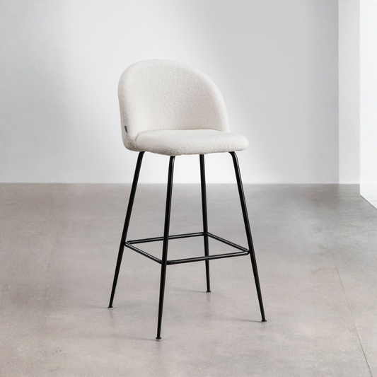 Kana High Stool in Sheepskin with Steel Frame