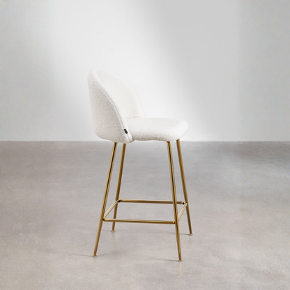 Kana High Stool in Sheepskin with Steel Frame