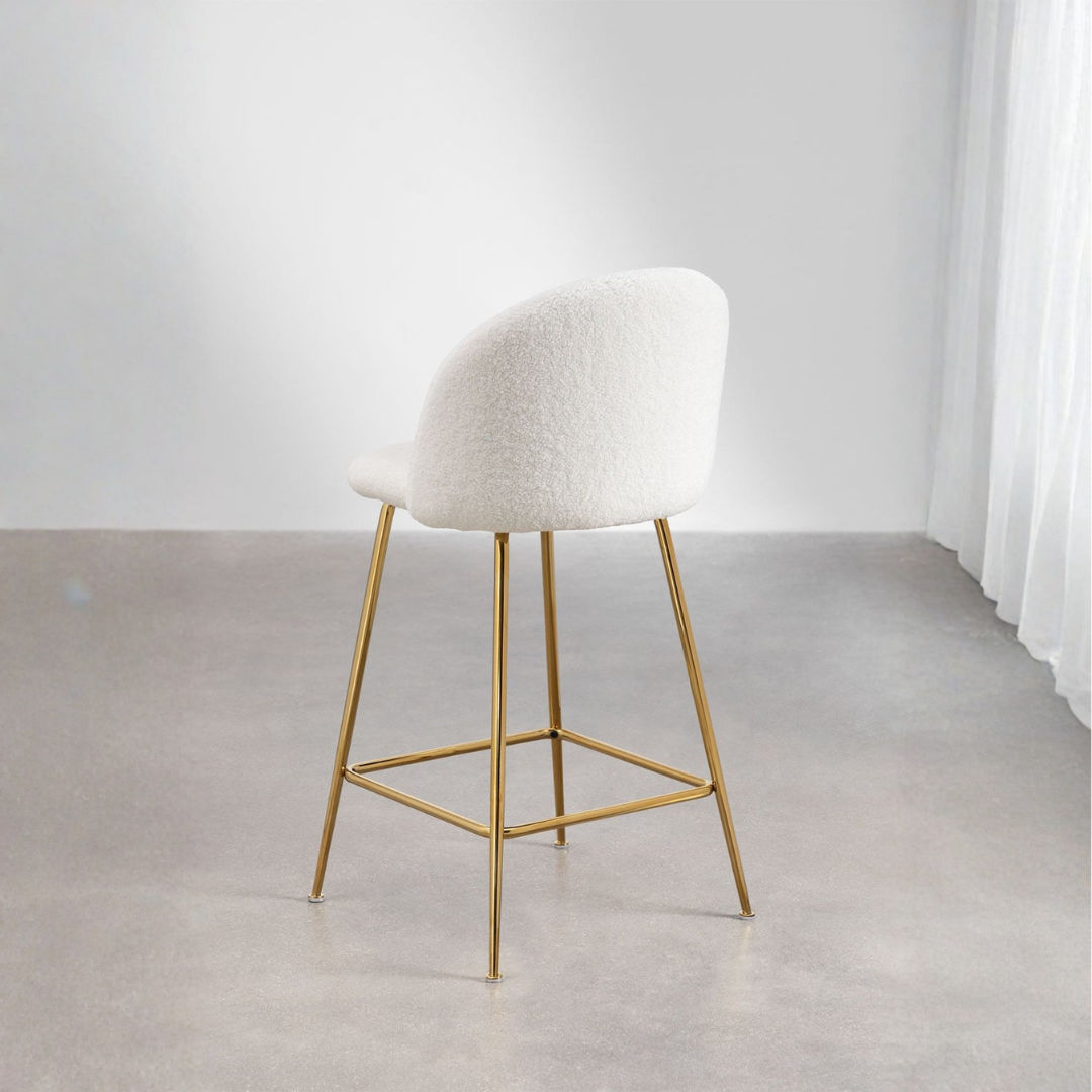 Kana High Stool in Sheepskin with Steel Frame