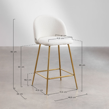 Kana High Stool in Sheepskin with Steel Frame