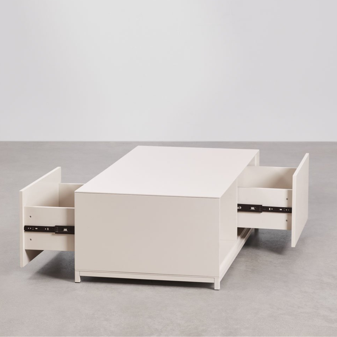 Kivora Rectangular Coffee Table 120x60 cm in MDF & Oak Veneer