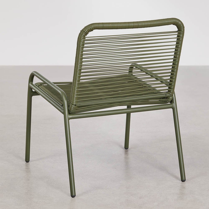 Kuorin Garden Chair in Steel and Rattan with Matte Finish