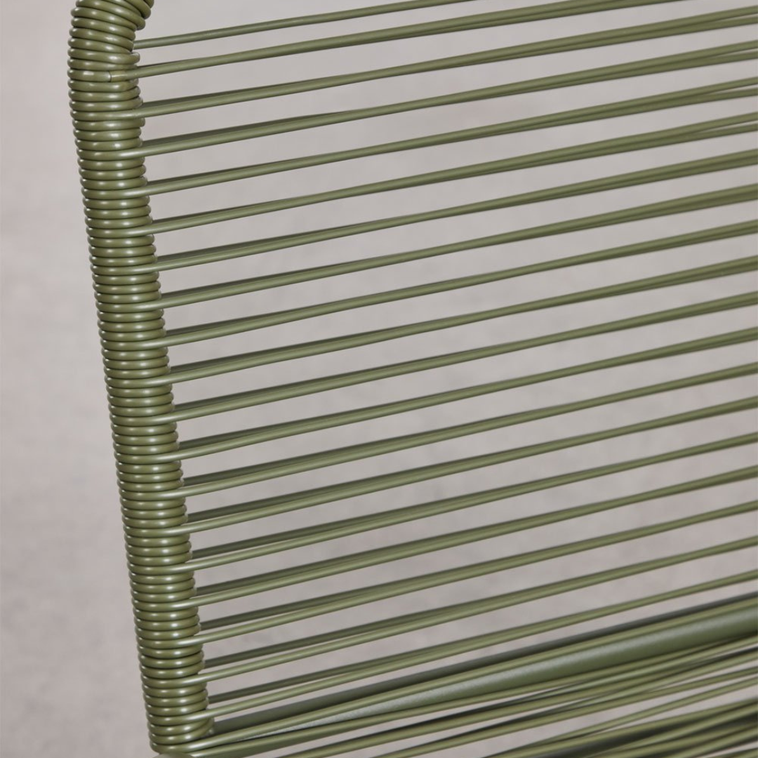 Kuorin Garden Chair in Steel and Rattan with Matte Finish
