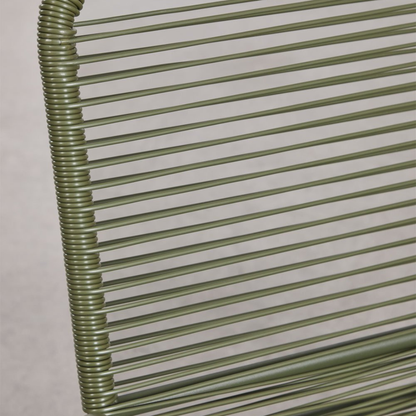 Kuorin Garden Chair in Steel and Rattan with Matte Finish